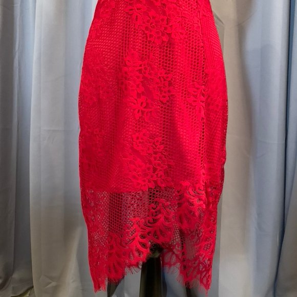 GLAMOROUS and Stunning Charlotte Russe Red Lace Cocktail Dress - Picture 2 of 6